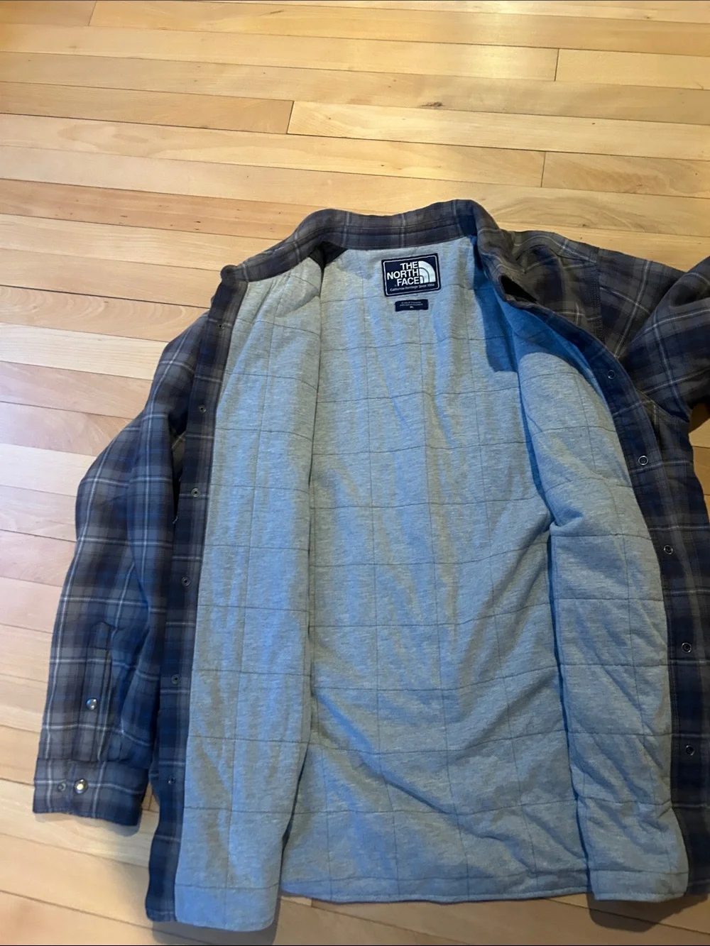 The North Face Blue & Gray Plaid Lightweight Shirt Jacket